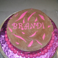 Pink & Brown Buttercrem & Fondant Cake 