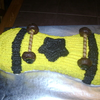 Skateboard Cake Made with 2 8" rounds and 9x13