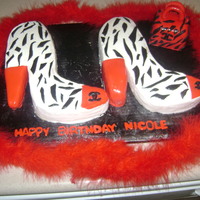 Chanel Shoes & Purse Cake Shoes Carved out of 11 x 15 cake buttercream & fondant