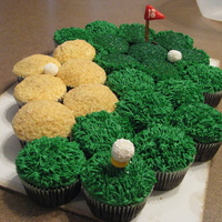 Golf Course The idea for these cupcakes came from "What's New, Cupcake?" by Karen Tack and Alan Richardson. The sand trap is vanilla...