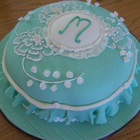 Victorian Style Birthday Cake Embroidery flowers, frilly cake