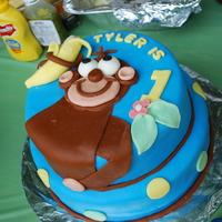 Monkey Birthday Monkey holding banana with his tail