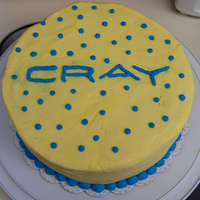 Yellow Cray Cake Practicing after my Wilton Basics class. I made this cake for my husband to take to work. It's yellow cake with buttercream icing.