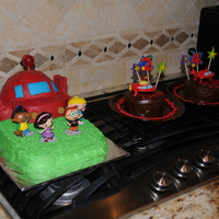 Little Einsteins Cake Rocket cake for Little Einsteins themed birthday party. I made two individual cakes for my kids to blow the candles out on also :)