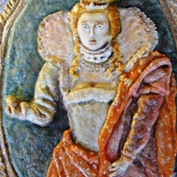 Queen Elizabeth I Another 12 x 16 inch shortbread sculpture taken from a renaissance portrait of Queen Elizabeth I. Painted with colored royal icing and...