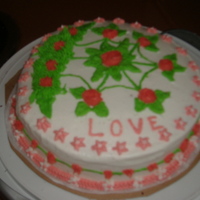 My First Cake This is the first of many to come. There are many mistakes with it, but I am proud of it.