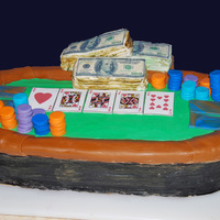 Texas Holdem Table Cake I made this Texas Holdem Poker Table Cake with 2 11 x 18 sheet cakes, 2 10" round, and 1 13 x 9 sheet cake. They were yellow cake with...
