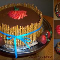 Groom's Cake A triple layer deep, dark chocolate cake with chocolate fudge filling and chocolate ganache frosting.Strawberry dipped in chocolate and...