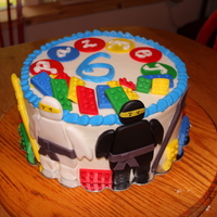 Lego Ninjas! White cake with butter cream cing and fondant accents.
