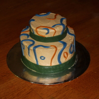 For Him Quickie cake for my husbands birthday. Chocolate cake, peanut butter icing with fondant accents
