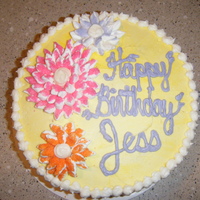 Girl Birthday Cake 8" Round "Funfetti" Cake with buttercream frosting. The flowers are an inspiration from the book "What's New,...