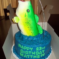 Fish Birthday Cake A cake I did last month for a young man that likes chocolate and fish... so I did my best to give him both in one cake!