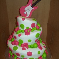 Topsy Turvy Guitar Cake I made this cake for my niece for her 13th birthday :)