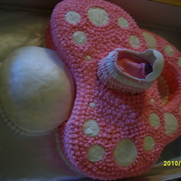 Pacifier Cake baby shower cake with my gum paste bassinet on top