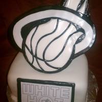 White Hot ! Miami Heat PlayOff Cake