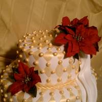 Elegant Poinsettia Cake 