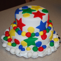 Circus/star Cake This was my first fondant cake. I am practicing for my daughter's circus cake. It is vanilla with butter cream.