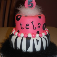 5Th Birthday Cake I did this for a little girl turning 5. Her mom said to do anything pink and black, and VERY girlie. They were so excited when they saw it...