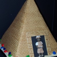 Pyramid Cake An Egyptian birthday cake for a young boy. Includes hieroglyphics and jewels.