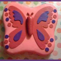 Butterfly Birthday This was actually my first fondant covered cake (that was not done only for practice) and first time carving a shape.White cake carved from...