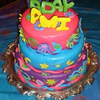 Wizard Of Waverly Place Theme bottom tier was a white chocolate with buttercream filling, middle tier was strawberry with strawberry buttercream filling, top tier was...