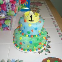 1St Birthday Cake A first birthday cake I made for a friend. (My 4th cake)
