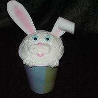 Bunny Escape Cakes made in a cup. Made to look like the Bunny is trying to get out of the cup.