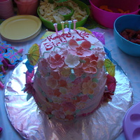 Plumeria Cake This is my first attempt at Gumpaste for my Daughters 4th birthday.
