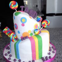 Candy Land Cake Candy Land 21st PartyTopsy Turvy Cake1st time effort on such a big cake