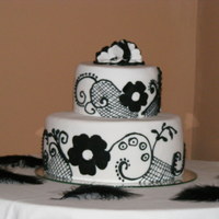 21St Cake Black and White