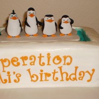 Penguins Of Madagascar The penguins were a lot of fun to make. I "doctored" a confetti cake mix. (3) 9x13 stacked and carved to form the pool for the...