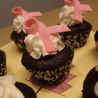 Breast Cancer Ribbon Cupcakes Chocolate cupcakes with Buttercream