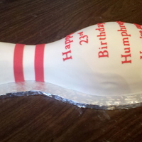Birthday Bowling Pin Bowling Pin covered in fondant.