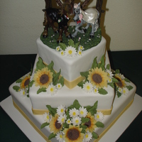 Shawn's Sunflower & Daisy Wedding Cake 