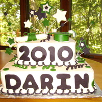 Darin's Graduation Cake High school graduation cake. School colors are green and white, his mom said black could also be used. Her only request was that it be...