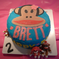 Fondant Monkey Birthday Cake My first attempt at using fondant to decorate with, where have you been my whole life! I LOVE this stuff, it is awesome and my daughter...