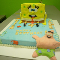 Sponge Bob And Patrick Twin Boy Birthday Cake Fondant covered cake decorated like sponge bob square pants, and his buddy patrick. This was my second time using fondant and I found that...