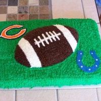 Super Bowl Xli Cake This is the cake I made for the Super Bowl. The "field" is a white cake & the football on top is a chocolate cake. The team...