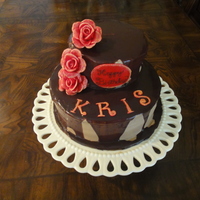 Mocha Chocolate Cake With Painted Fondant Roses 
