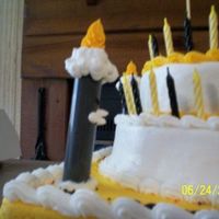 Close Up This is a close up of the pvc pipe candles with faces. They were made to look like they were blowing out the candles.