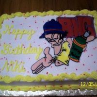 Happy Birthday My niece does art and she made this man. I made a colorflow piece from her art work. She was totally surprised..