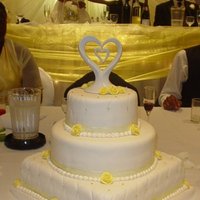 Yellow Quilted Wedding Cake 