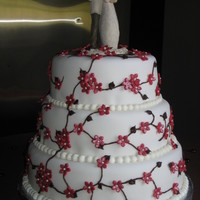 Fall Wedding Cake All flowers have an edible pearl in the center.