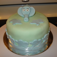 Blue Elephant Baby Cake A cake to welcome home my friend's new baby boy. My Very First Fondant Cake.