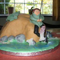 Little Fisherwoman Cake I made this cake for My friend who likes to fish. Model is made from sugar paste.