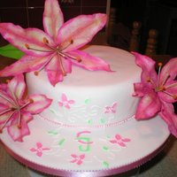 Stargazer Lillies This was a birthday cake for my Nan and she loved it! I made it in my 3rd term of cake decorating. The monogram is my favorite bit, I made...