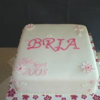 Pink And White Christening Cake 