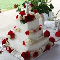 My First Wedding Cake All butter cream icing with real roses