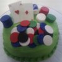 Poker Cake First attempt at a poker cake. Only had less than a day's notice. Fondant didn't have enough time to dry, but it worked out...