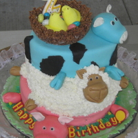 Animals, Pig, Lamb,cow And Bird Nest. 